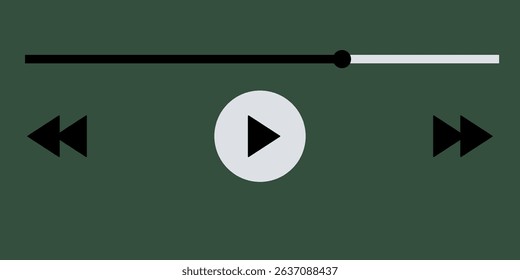 Template video player for web and mobile apps. Modern multimedia playback application. Audio player control panel, media music player.