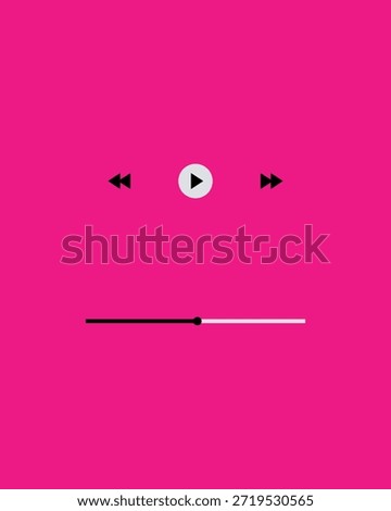 Template video player for web and mobile apps. Modern multimedia playback application. Audio player control panel, media music player.