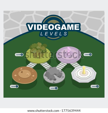 Template videogame levels select screen