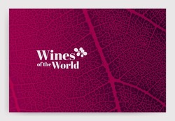 Template With Vine Leaf Texture Background. Vegetable Background For Wine Designs. Vector Illustration.