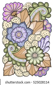 Template for vintage card with detailed hand drawn zentangle inspired flowers. Save the date cards, wedding invitation flowers and decorative elements. Floral invites, boho style.