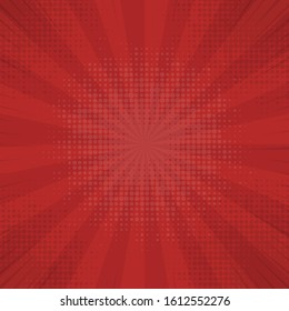 Template vintage pop art red background. Banner wallpaper. Your text here. Vector illustration.