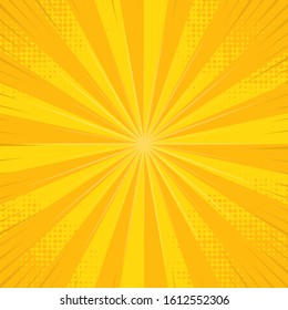 Template vintage pop art yellow and orange background. Banner wallpaper. Your text here. Vector illustration.