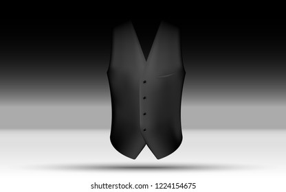 Template waistcoats from the suit. Black vest.
