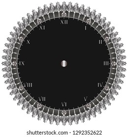 template wall clock with Roman numerals with a gold color. background can be replaced with your images. suitable for wall clock, watches, table clocks and website