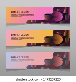 Template in warm colors web banners. Universal design for advertising business, travel, food and much more.