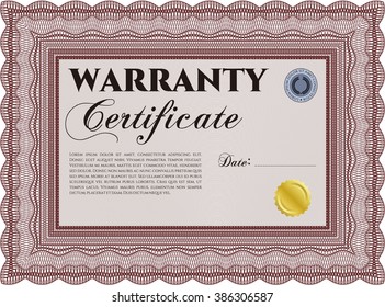 Template Warranty Certificate Border Frame Quality Stock Vector ...