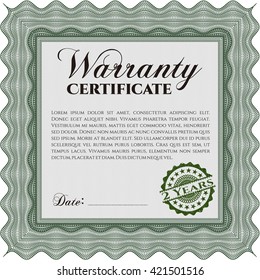 Certificado de garantía de plantilla. Borde, marco. Con un fondo de calidad. Diseño superior. 