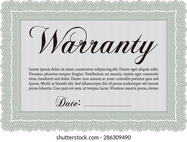 Template Warranty certificate. Complex frame. Very Customizable. With background. 