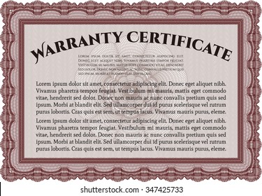 Vorlagensicherungszertifikat Vektorgrafik. Komplexes Rahmendesign. Einfach zu drucken. 