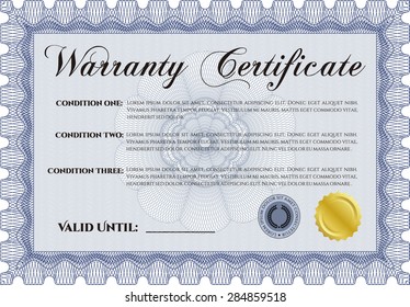 Template Warranty. Easy to print. With sample text. Very Detailed. 