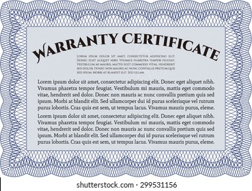 Template Warranty. It includes background. Retro design. With sample text. 