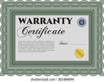 Template Warranty. Retro design. Complex design. With background. 