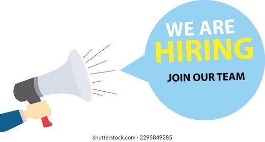 template we are hiring vector on white background