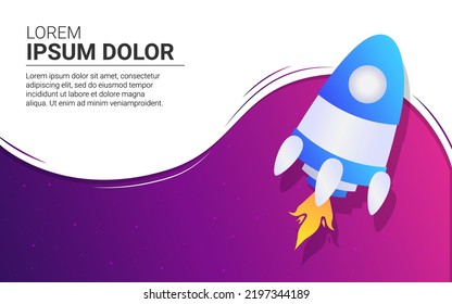 template web banner modern design gradient stylish modern rocket banner. Vector illustration