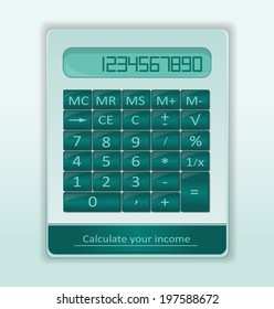 Template for web calculator. Vector ilusration.