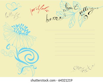 Template for web design with flowers