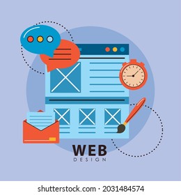 template and web design set icons