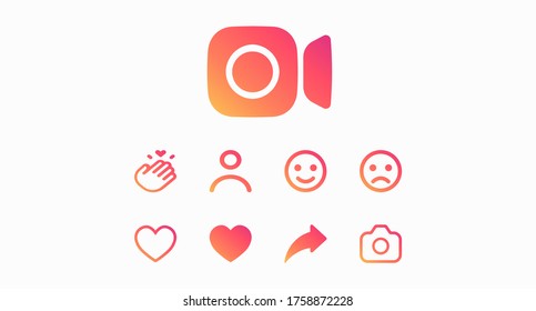 Template for web icons, symbols, and icons for stories. Social media Web design. Vector illustration