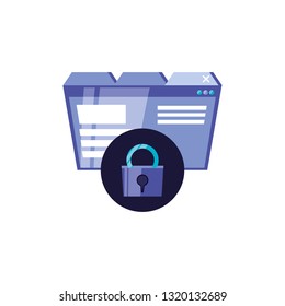 template web page with padlock icon