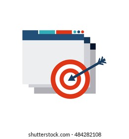 template web page with seo icon vector illustration design