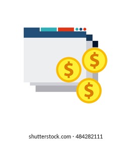 template web page with seo icon vector illustration design