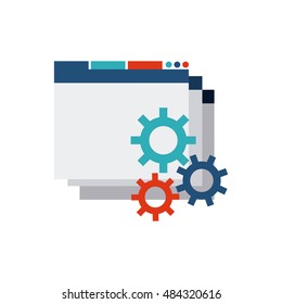 template web page with seo icon vector illustration design