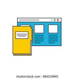 template web page with social media icon