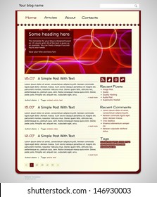 Template For A Web Site, Developed On The Basis Of Twelve Column Grid. Vector Blog Template.