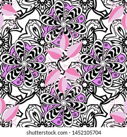 Template for web, textile, print design. Seamless tropical vector pattern with palm leaves. Summer illustration. Vector illustration. Cute leaves on black, white and neutral colors.