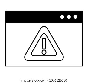 template webpage with alert sign caution icon