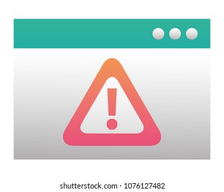 template webpage with alert sign caution icon