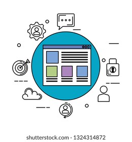 template webpage with business icons