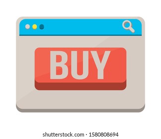 template webpage with buy button vector illustration design