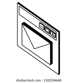 template webpage with envelope isometric