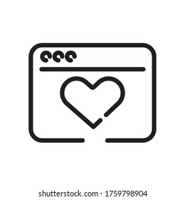 template webpage with heart line style icon vector illustration design