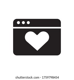 template webpage with heart silhouette style icon vector illustration design