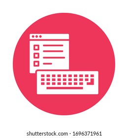 página web de plantillas con icono de estilo de bloque de teclado ilustración vectorial