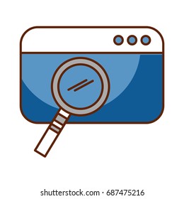 template webpage with magnifying glass