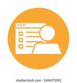 template webpage with user avatar block style icon vector illustration design