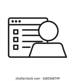 template webpage with user avatar line style icon vector illustration design