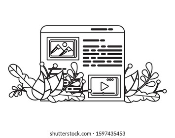 template webpage window isolated icon vector illustration design