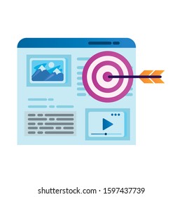 template webpage window with target arrow vector illustration design