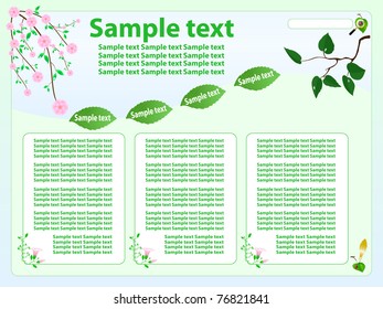 Template for website design made using elements of flora and fauna