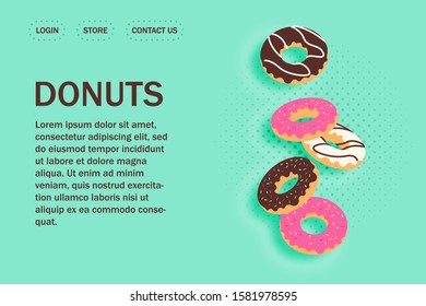 Template website page for donuts and bakery shop