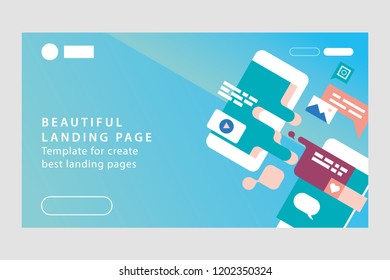 Template for websites, or apps, template for create best landing pages