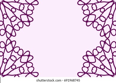 Template for Wedding Card Flyer pages ornament illustration concept. Floral Mandala art Elements. Vector illustration greeting card or invitation design. Purple color
