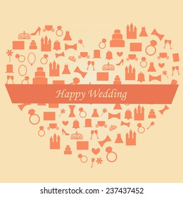Template for wedding card, postcard or background