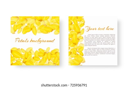Template of a wedding card in a romantic style with soaring petals of crocuses