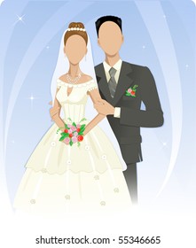 Template of wedding couple